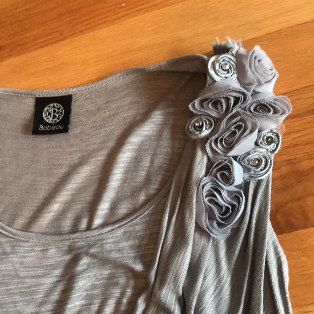 Bobeau Embellished Cowl-Neck Tank